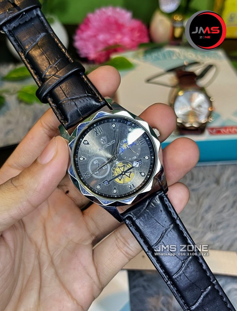 BINBOND DIAMOND CUT SHAPE BLACK COLOR WATCH | JMS ZONE