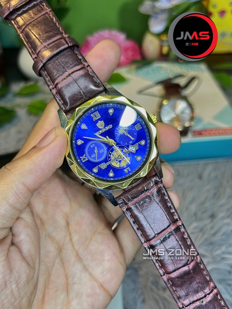 BINBOND DIAMOND CUT SHAPE BLUE COLOR WATCH | JMS ZONE
